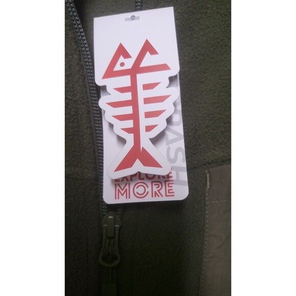 BassDash Men's Fleece Jacket 1/4 Zip Olive Green 2XL NWT USA Seller - Picture 3 of 8